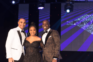 Shawn Cuffie with Black Diamond Ball hosts Sean Jones and Jillian Danford