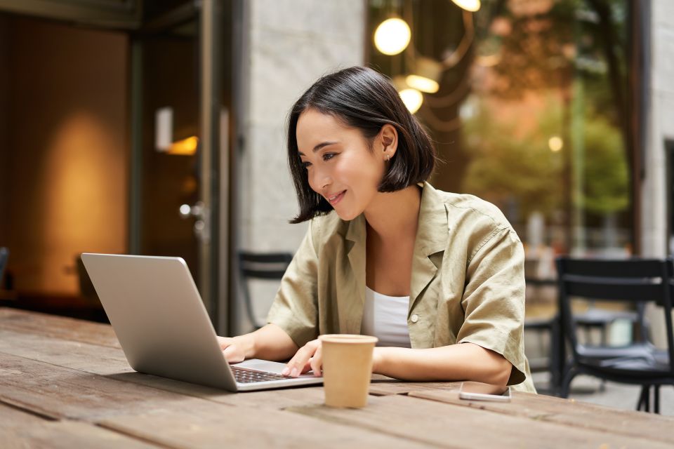 A woman on her laptop