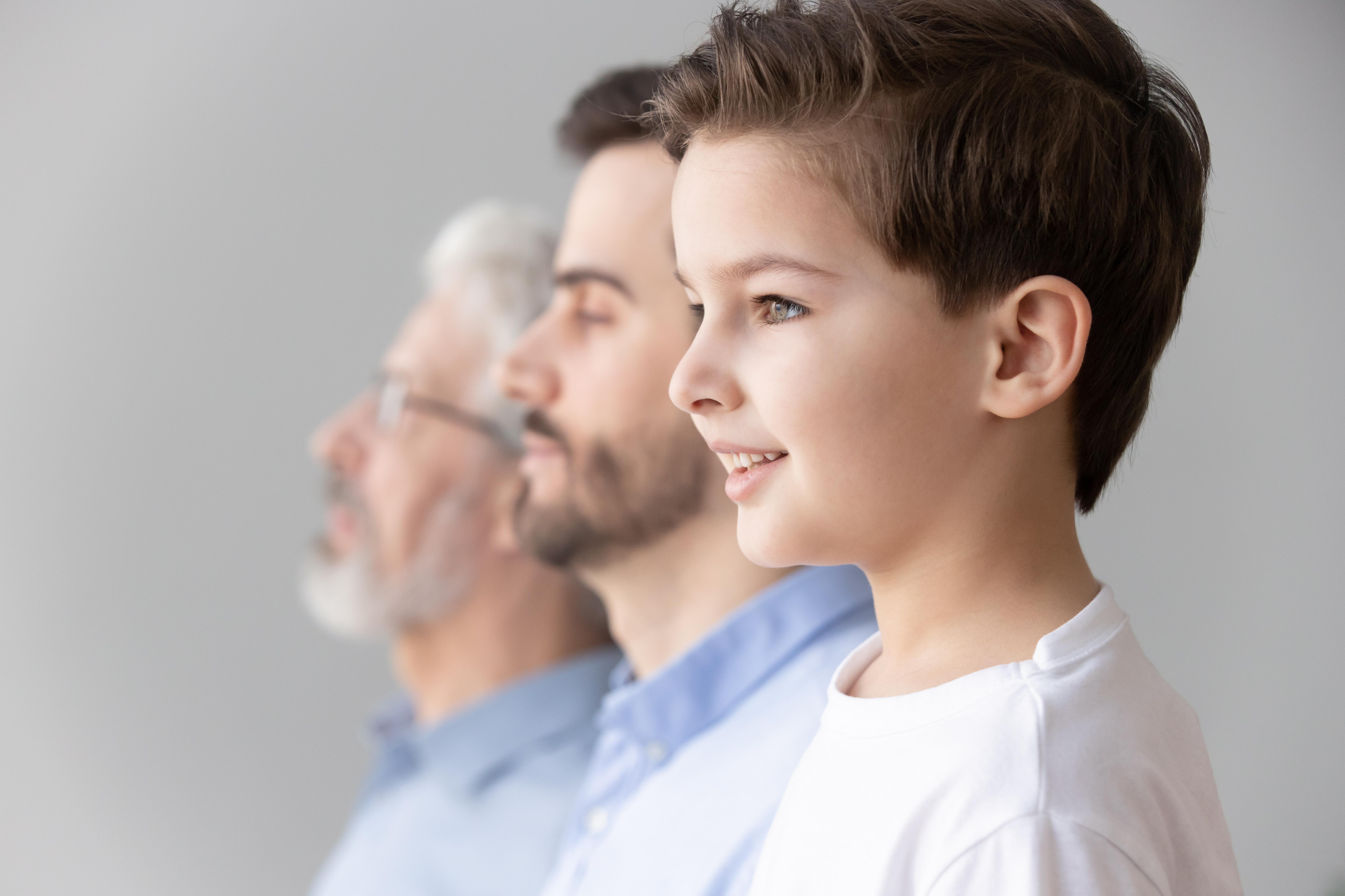 Multigenerational photo of family men