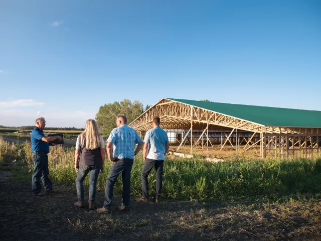 Three farmers on the farm