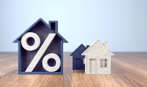 3D Illustration of real estate interest rates