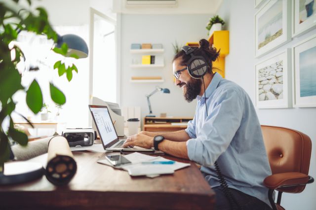 Man working at home