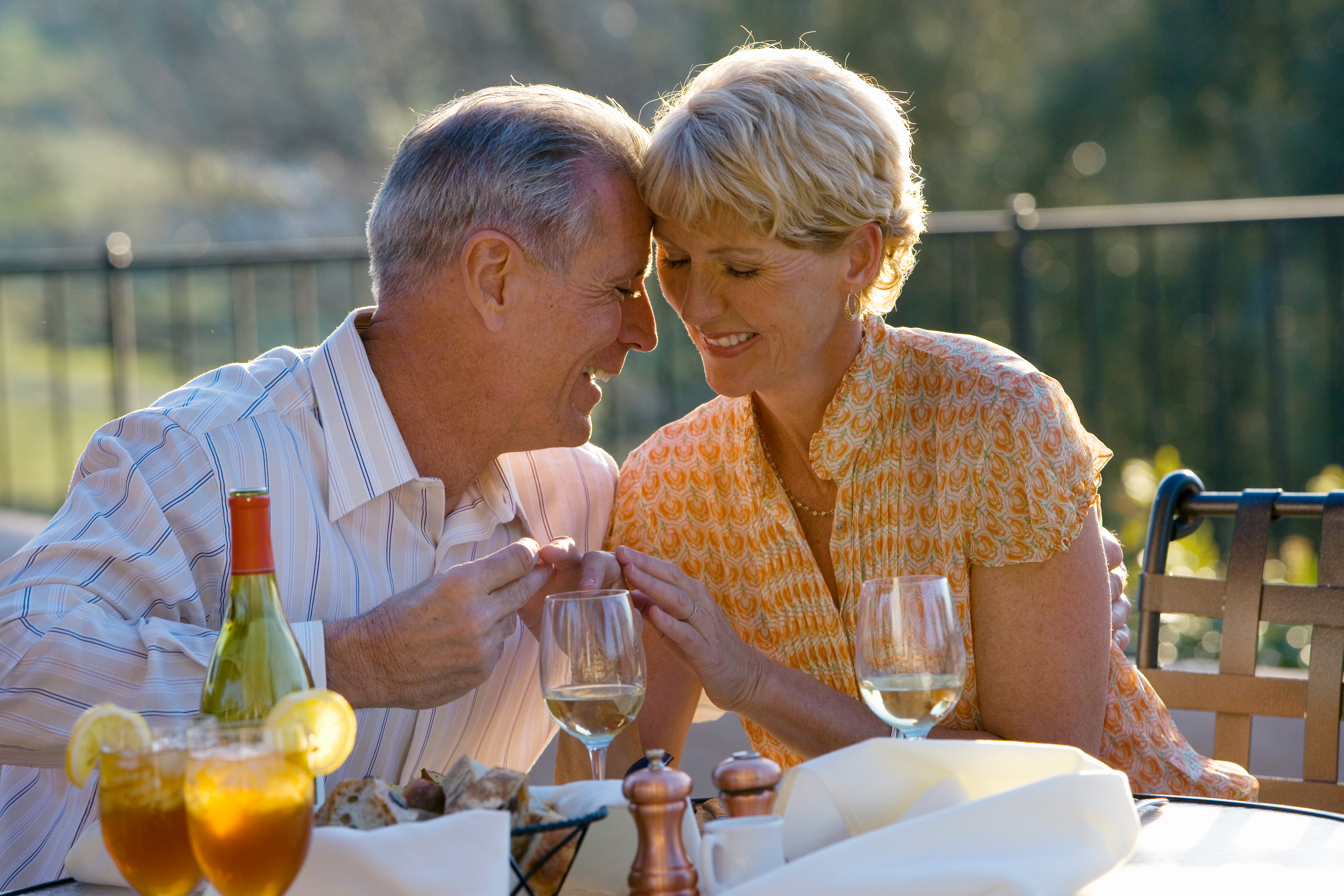 Mature couple at a restaurant