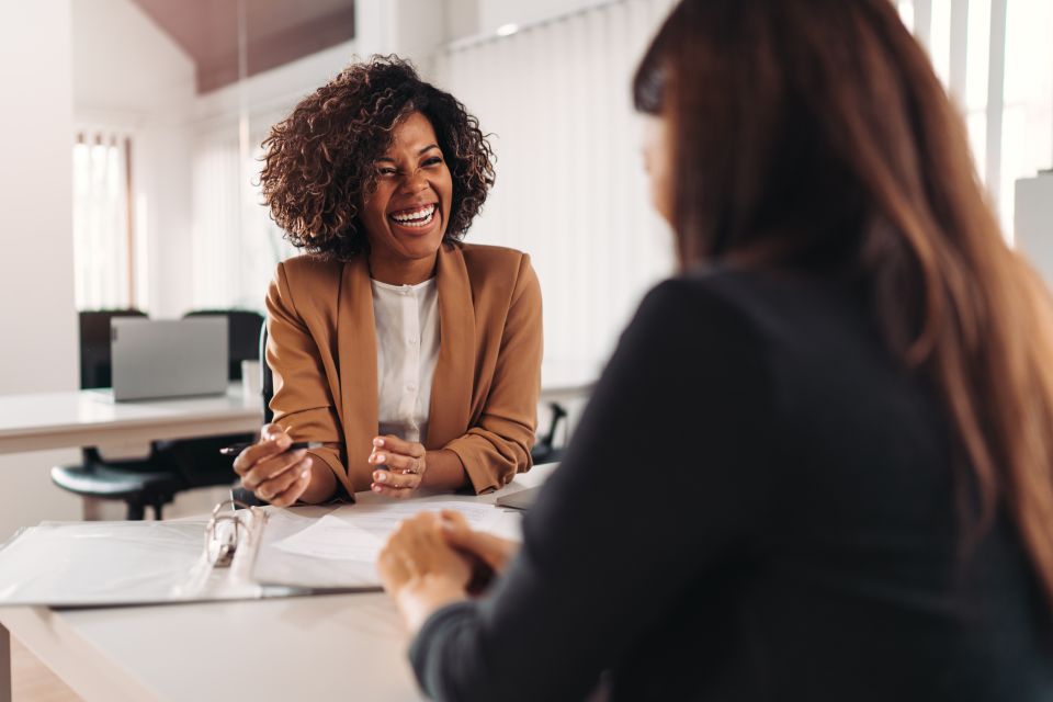 Female financial advisor consulting a client